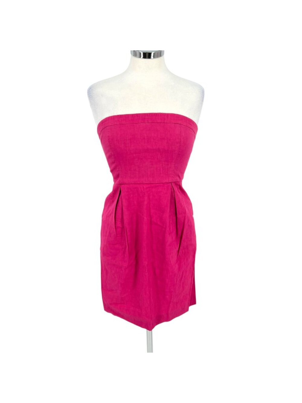 Theory Tyrah Crunch Strapless Pink Cotton A-Line Mini Dress Size 2